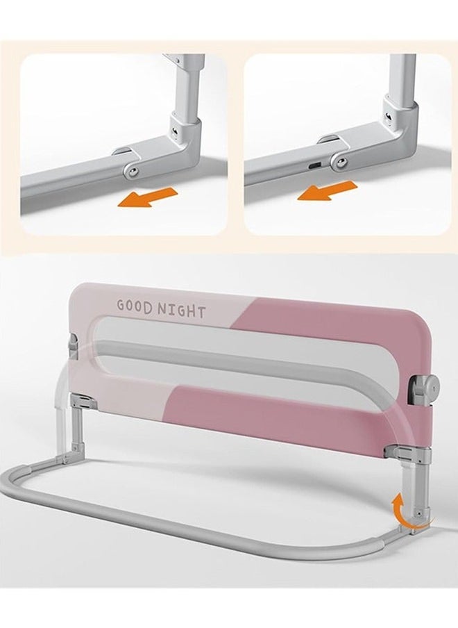 Beauenty Bed Rails For Toddlers,Infant Bed Rail Guard,Baby Swing Down Bed Rail Guard,Kids' Bed Rails&Rail Guards,Safety Bed Fence Protector Rail,Bed Guard Rail for Queen King Twin Bed,Single Side (pink)  - Image 1