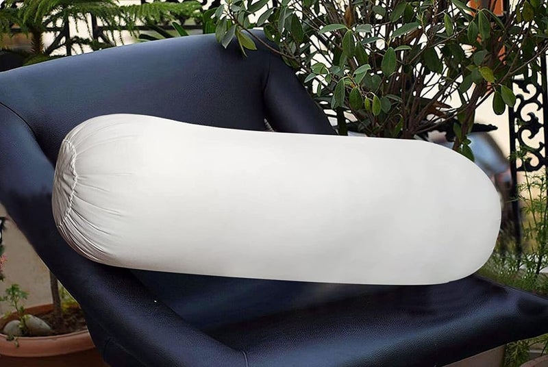 Rajasthan Crafts Rajasthan Crafts Microfiber Bolster Pillow Masand Set of 2 Medium Firmness, Bed/Sofa/Diwan Pillow | Light, Soft & Fluffy for Neck & Back Support | Washable Breathable, Durable (White, 15x30 Inch)  - Image 2