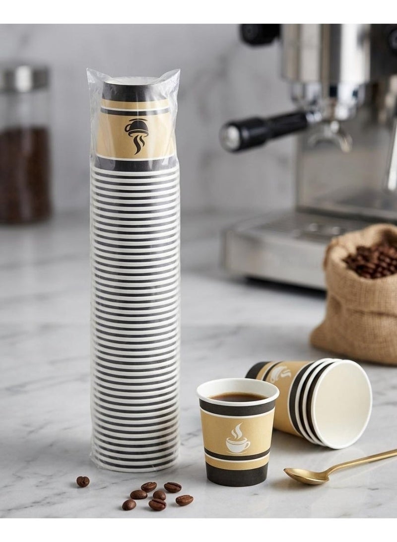 4oz Disposable Coffee Cups 100 Pack Espresso Paper Cups Thick Leak Proof Heat Resistant Small Coffee Cups for Hot Drinks Office Cafe - Image 1
