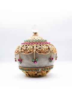 Antique Ornate Jewel-Encrusted Decorator Container Crystal Filigree Bowl with Lid Home Decoration Gold Plated and Silver Plated Inlay with Crystal quartz, Emeralds and Rubies Gemstones - pzsku/Z861C7EED2EB324F9ED13Z/45/_/1720996736/6d44fa3b-0a05-4052-93f8-52f681279ed9