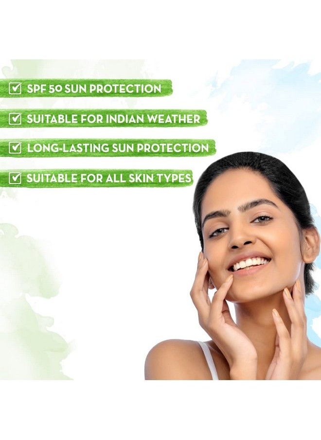 Mamaearth - Ultra Light Indian Sunscreen Spf50 Pa+++ With Turmeric And Carrot Seed Oil For Dry | Normal | Oily | Sensitive Skin Broad Spectrum Moisturizing Uva/Uvb (25 Ml) - Image 1