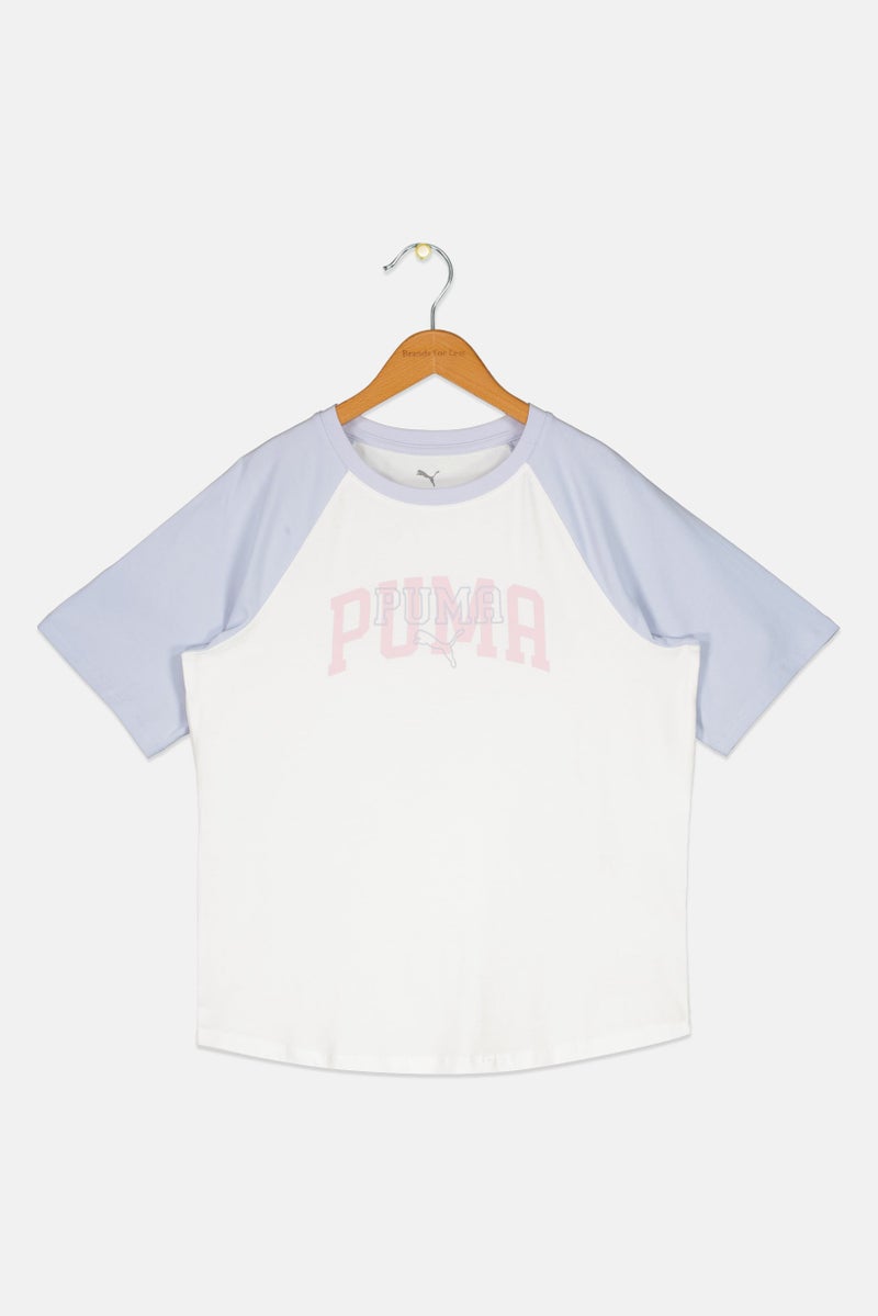 PUMA Kids Boy Sportswear Fit Short Sleeve Outdoor T-Shirt, White - Image 2