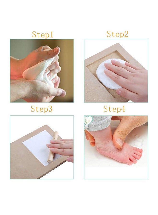 nuaele Baby Hand & Footprint Kit, Newborn Keepsake Box in Rustic Farmhouse Frame, Clay Casting Kit for Baby Shower Gifts, Boys & Girls - Baby Nursery Decor - Bonus Stencil Included (Grey) - Image 5