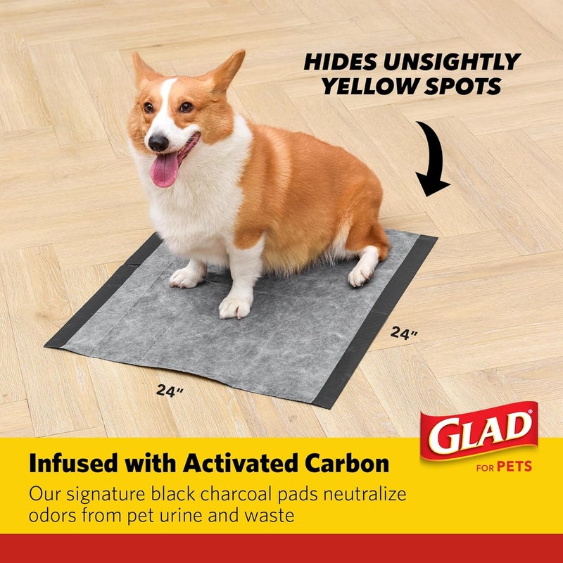 Glad for Pets Heavy Duty Activated Carbon Training Pads, 24" x 24" | Ultra Absorbent Training Pads - Absorbs 50% More Than Standard Pad; Heavy Duty Puppy Potty Training Pads, 30 Count - 8 Pack - Image 5