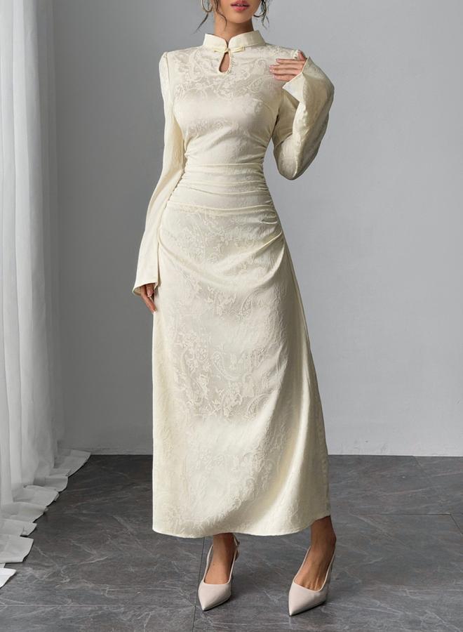 Take Two Floral Print Ruched Detail A-Line Maxi Dress - Image 5