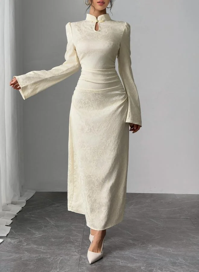 Take Two Take Two Floral Print Ruched Detail A-Line Maxi Dress