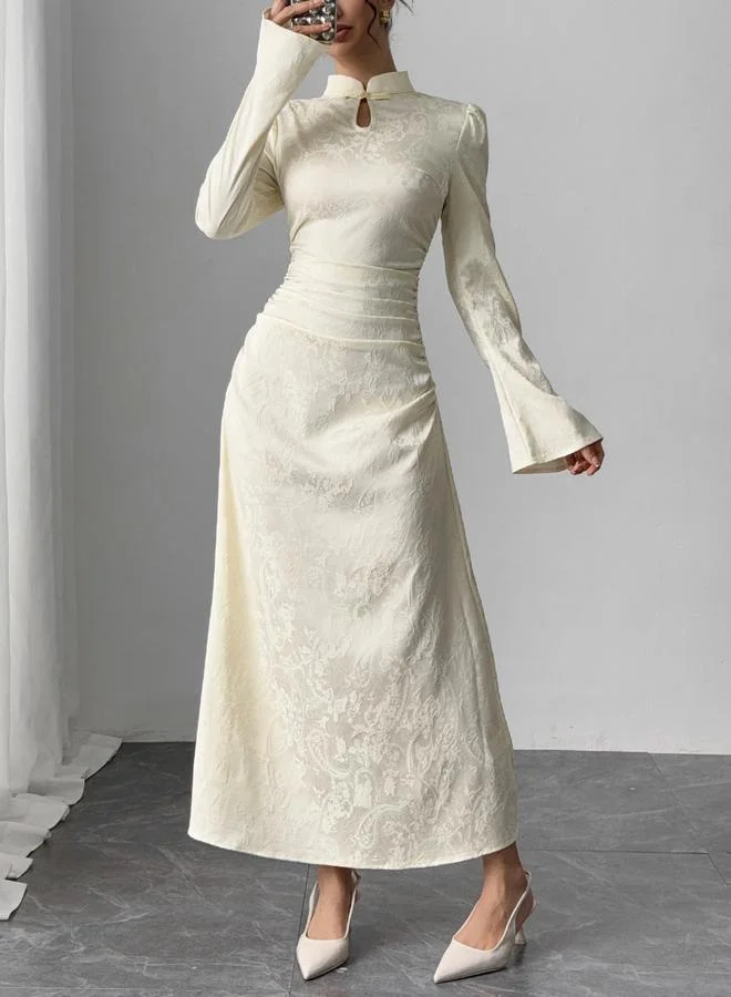 Take Two Take Two Floral Print Ruched Detail A-Line Maxi Dress