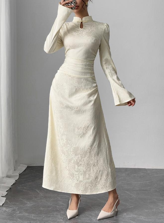 Take Two Floral Print Ruched Detail A-Line Maxi Dress - Image 3