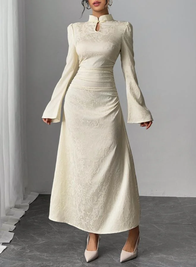 Take Two Take Two Floral Print Ruched Detail A-Line Maxi Dress