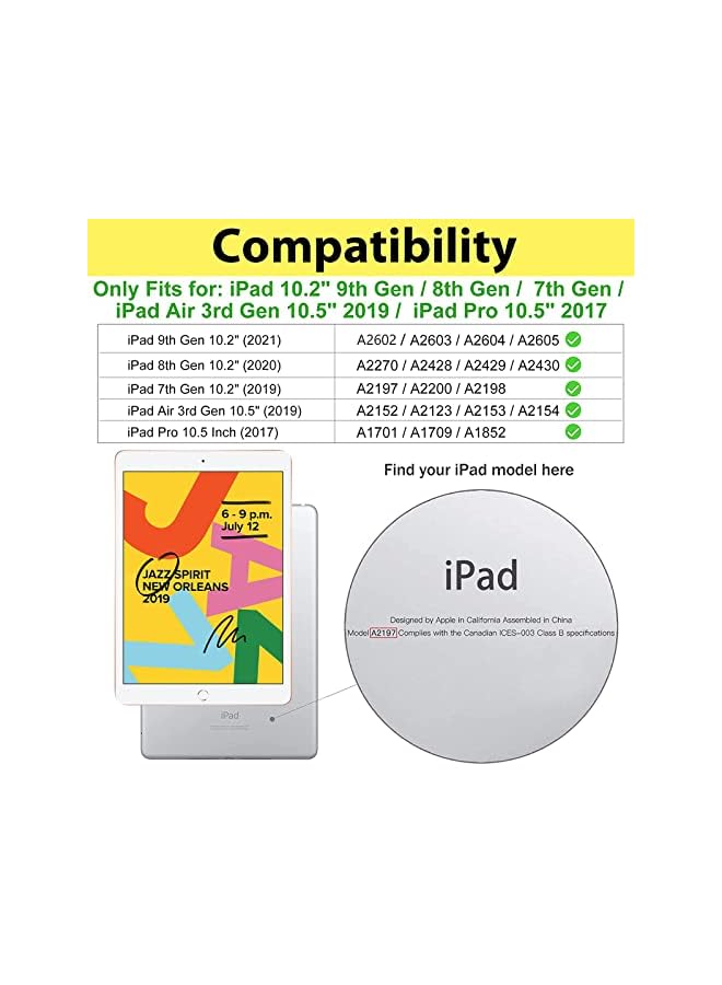 Procases Kids Case for iPad 10.2 9th Gen 2021 / 8th Gen 2020 / 7th Gen 2019 / iPad Air 10.5" 2019 / iPad Pro 10.5, Shockproof Convertible Handle Stand Cover Light Weight Kids Friendly Case -Blue - Image 2