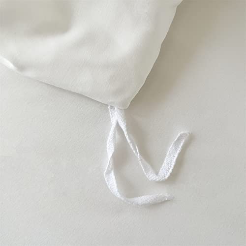 IHOUSTRIY Ruffle Duvet Cover Queen Size,100% Washed Microfiber 3pcs Bedding Duvet Cover Set, Shabby Chic Farmhouse Duvet Cover and Pillow Shams, Zipper Closure & Corner Ties, Easy Care, White - Queen - Image 5
