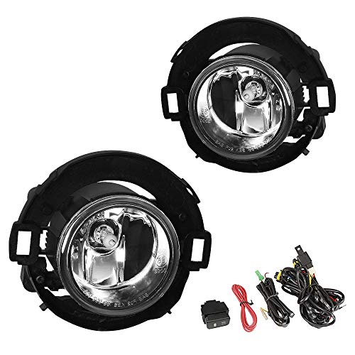 A ABIGAIL Driving Fog Lights Lamps Replacement for 2005-2015 Nissan Xterra & Nissan 2010-2017 Frontier with H11 12V 55W Halogen Bulbs & Switch and Wiring Kit (Clear Lens) - Image 1