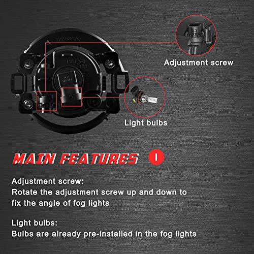 A ABIGAIL Driving Fog Lights Lamps Replacement for 2005-2015 Nissan Xterra & Nissan 2010-2017 Frontier with H11 12V 55W Halogen Bulbs & Switch and Wiring Kit (Clear Lens) - Image 5