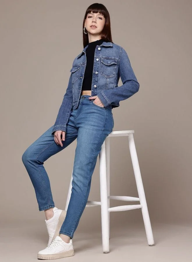 Freehand  Women Slim Fit Solid Mid Rise Jeans  | Best Price UAE