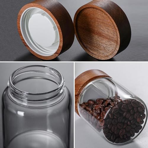 Femora Glass Jars For Kitchen| Borosilicate Glass Jar With Wooden Lid| Glass Storage Jar For Kitchen|1 Year Warranty| Fancy Jars for Gifting, Snacks, Spice, Cookies, Dry Food, Pickles|350ml| Set Of 1 - Image 3