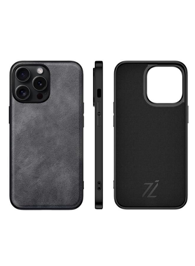 Izone Luxury Leather iPhone Cases - Luxury Phone Case - Elevate Your iPhone with Timeless Elegance - Uncompromising Protection, and Leather Classy Covers - Non-Slip Phone Case (iPhone 12 Pro Max, Grey) - Image 1