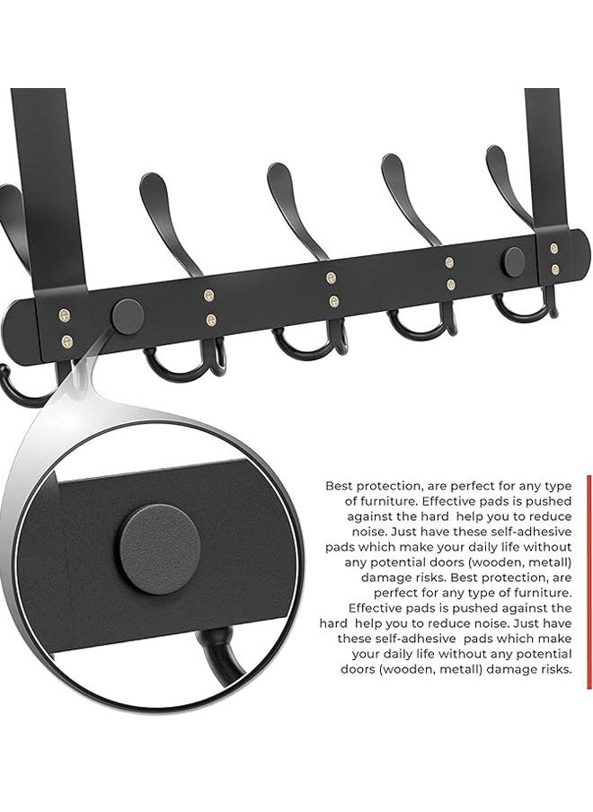 BOUND MOAT - 2PCS Door Hanger Over The Door Hooks for Hanging Coat Rack Clothes Hat Stainless Steel Over The Door Towel Rack with 5 Hooks for Bedroom Closet and Bathroom - Image 1