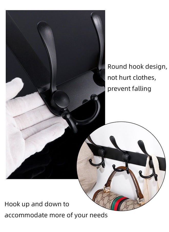 BOUND MOAT - 2PCS Door Hanger Over The Door Hooks for Hanging Coat Rack Clothes Hat Stainless Steel Over The Door Towel Rack with 5 Hooks for Bedroom Closet and Bathroom - Image 1
