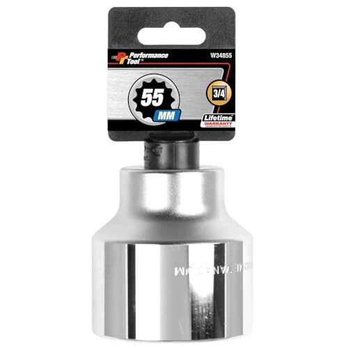 Performance Tool W34855 3/4-Inch Drive 12-Point Standard Socket 55mm - Image 1