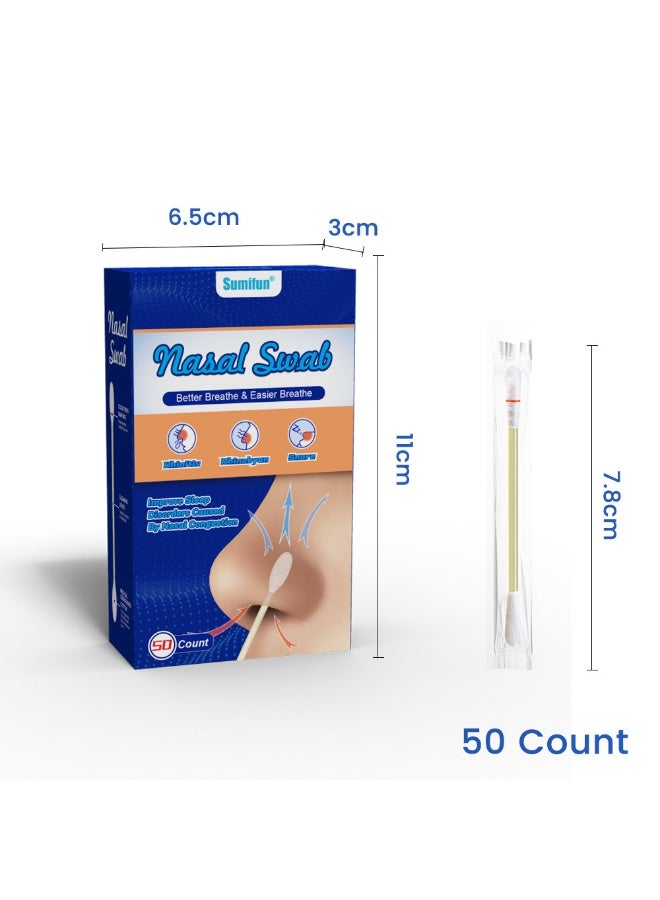 سوميفون sumifun الأنف القطن مسك 50 حزمة منفصلة محمولة للأطفال الأنف مهدئة مسك القطن - Image 2