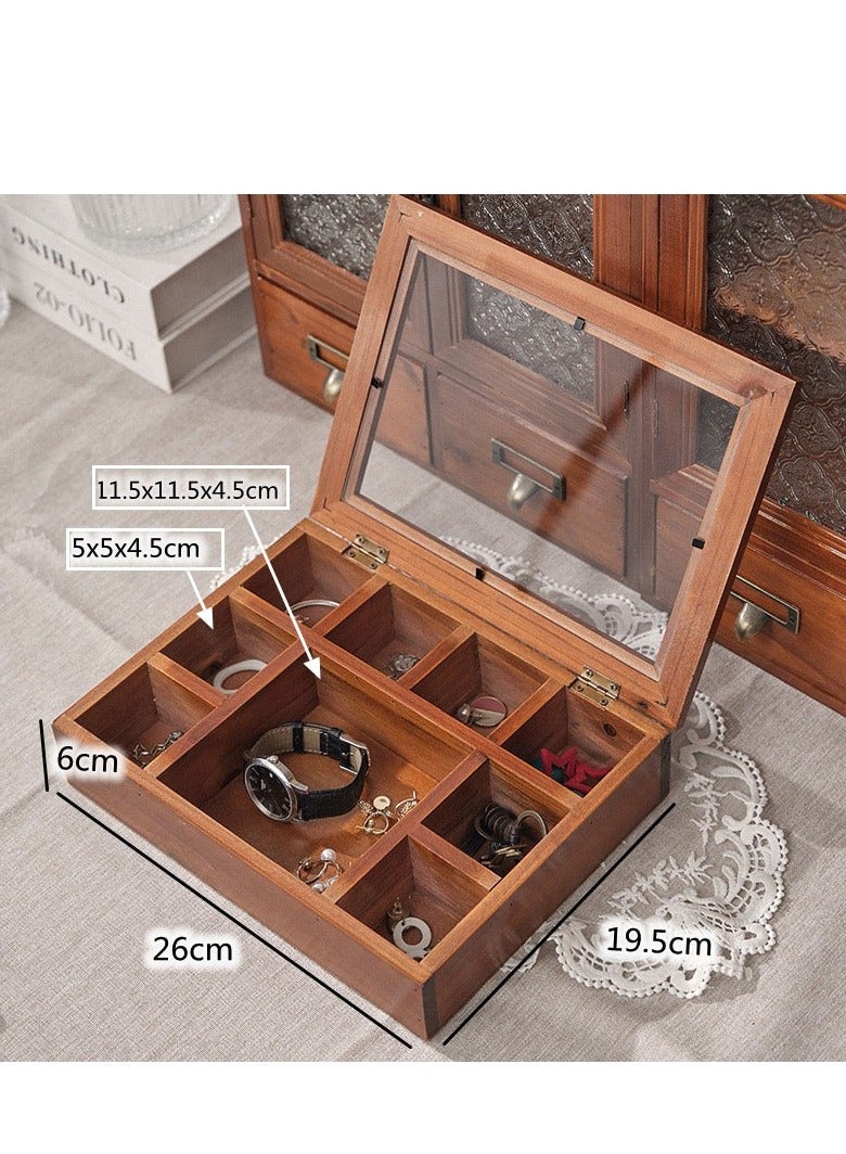 Arabest صندوق منظم، خشبي، حل تخزين أنيق، مجوهرات وأغراض صغيرة - Image 5