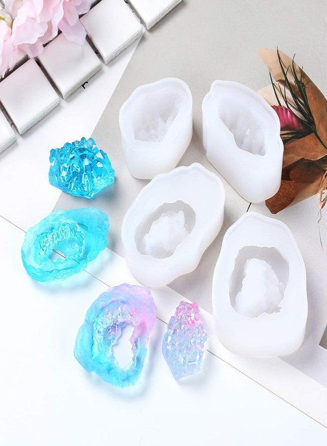 Dofaxgo Natural Stone Resin Mold Crystal Quartz Rock Cluster Geode Druzy Gem Pendant Silicone Mold DIY Jewelry Decoration Resin Molds Home Decor - Image 3