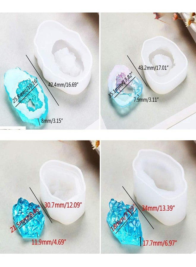 Dofaxgo Natural Stone Resin Mold Crystal Quartz Rock Cluster Geode Druzy Gem Pendant Silicone Mold DIY Jewelry Decoration Resin Molds Home Decor - Image 4