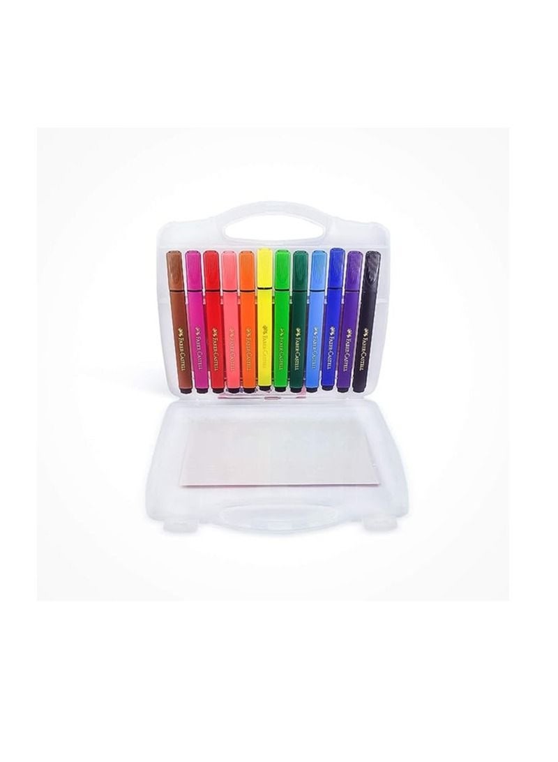 FABER-CASTELL  markers ملونة 12 قطعة من الألياف - Image 3