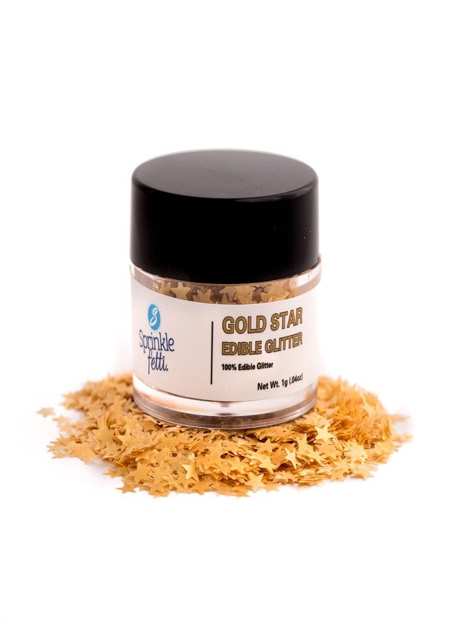 Sweets Indeed, Edible Glitter, Perfect for Drinks, Cocktails, Beverages & Cake Decorating, Dessert Cake Topper, Gift, 1 gram (Gold Edible Stars) - Image 5