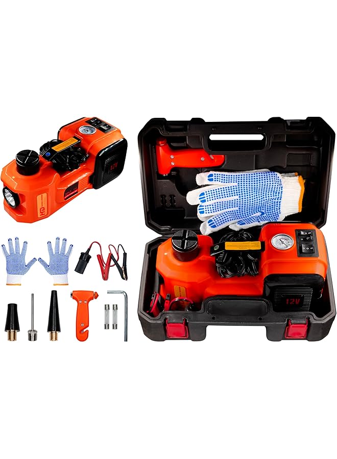 erorex Air Pump And Jack And Flashlight 3 In 1 Zsyt02 9 Accessories Included 5 Ton Lifting Weight Up To 450Mm Height - Image 1