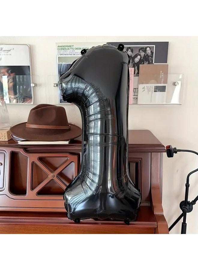 أتباتا فانكي بالونات Atpata Fanky Black Foil لحفلات الأرقام المميزة (32 بوصة، 1) - Image 1