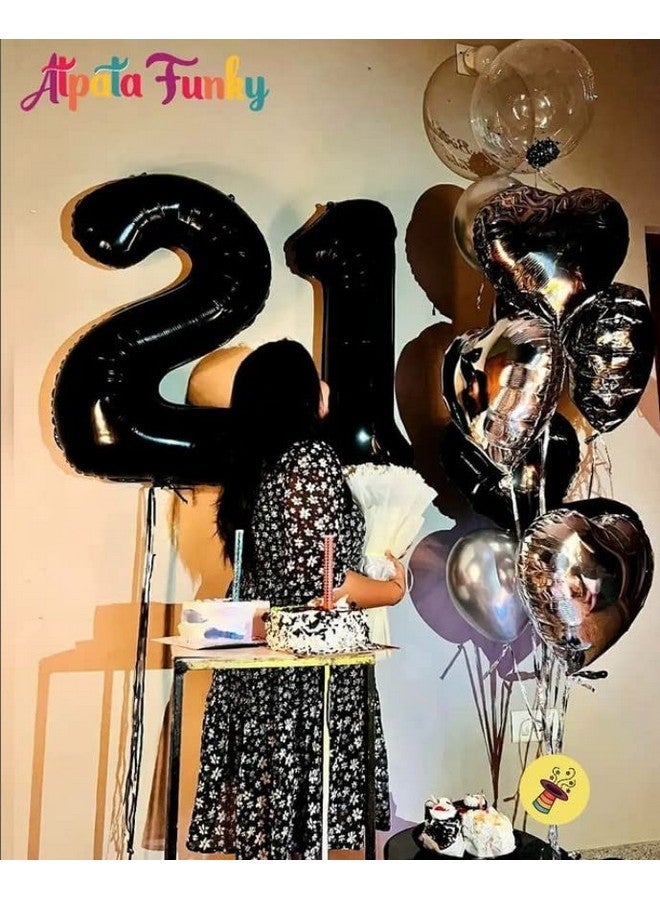 أتباتا فانكي بالونات Atpata Fanky Black Foil لحفلات الأرقام المميزة (32 بوصة، 1) - Image 4