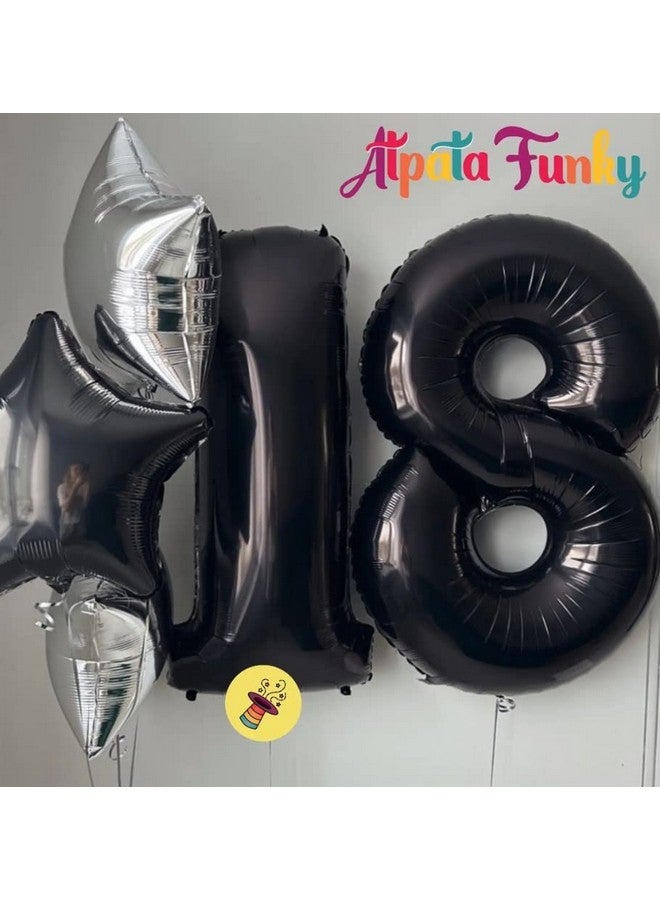 أتباتا فانكي بالونات Atpata Fanky Black Foil لحفلات الأرقام المميزة (32 بوصة، 1) - Image 5