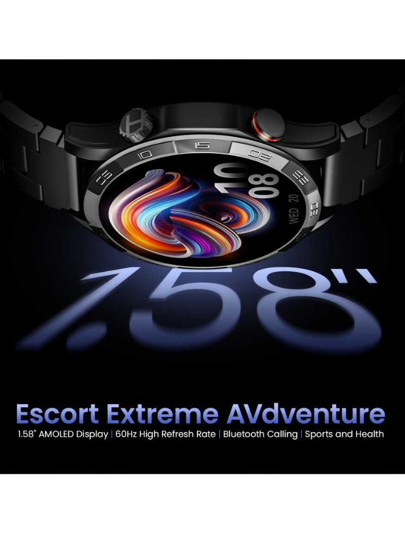 LS20 Solar 5 Smart Watch, Amoled Display Smart Bluetooth Watch, Lightweight And Comfortable Quick Charging Health Watch With Multiple Sports Modes, (1pc, Silver, Dual Strap) - Image 4