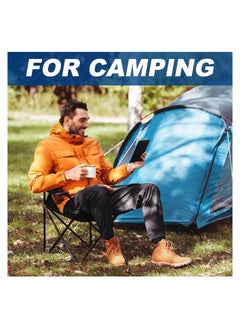 ABJ Portable Camping Chair with Mesh Back, Adjustable Arms, Cup Holder, Carry Bag - Supports 250 lbs! Perfect for Camping, Sports, Outdoors, Lawn, with Side Pockets (Black)  - Image 5