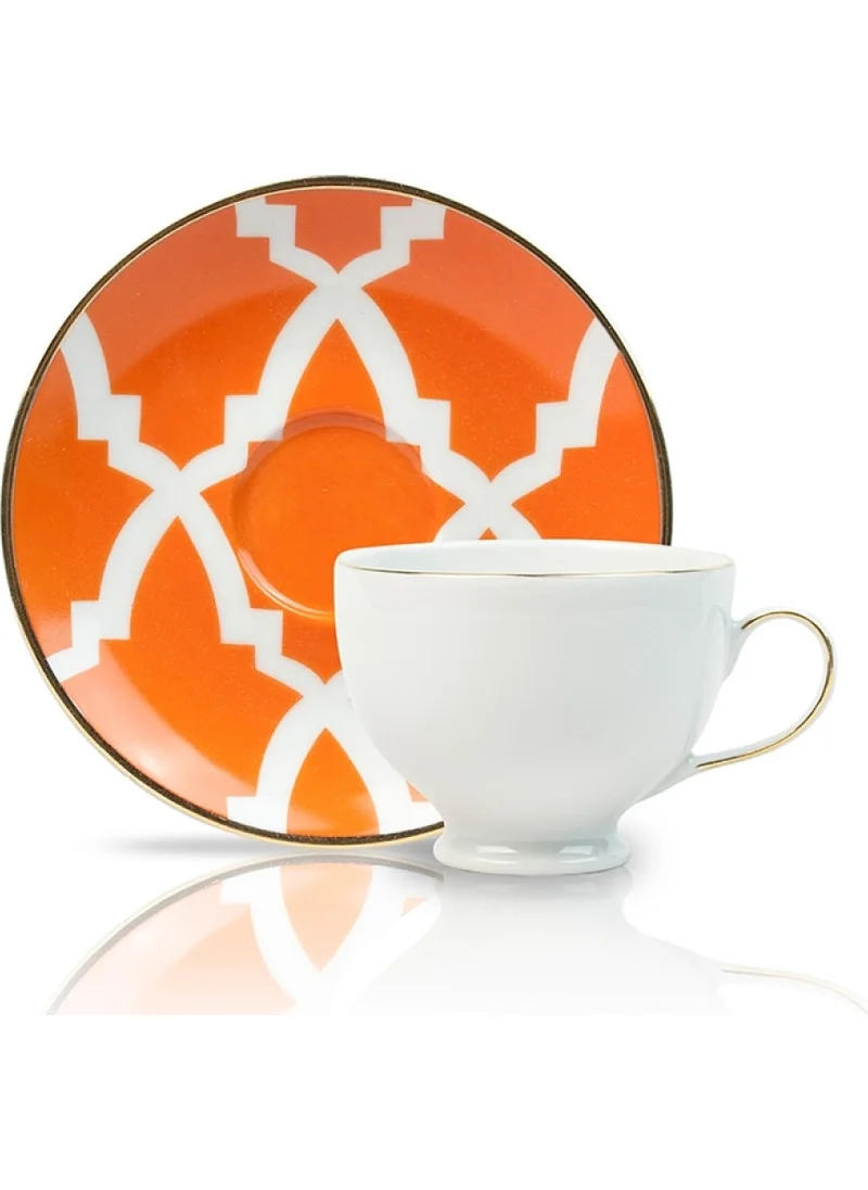 Porland Morocco Plate+Teacup D3 Orange 170cc