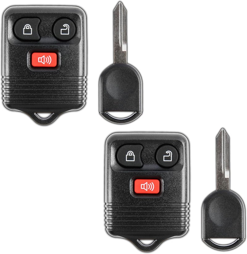 KeylessOption Keyless Entry Remote Control Fob Uncut Blank Car Ignition Key For CWTWB1U345, GQ43VT11T (Pack of 2) - Image 1