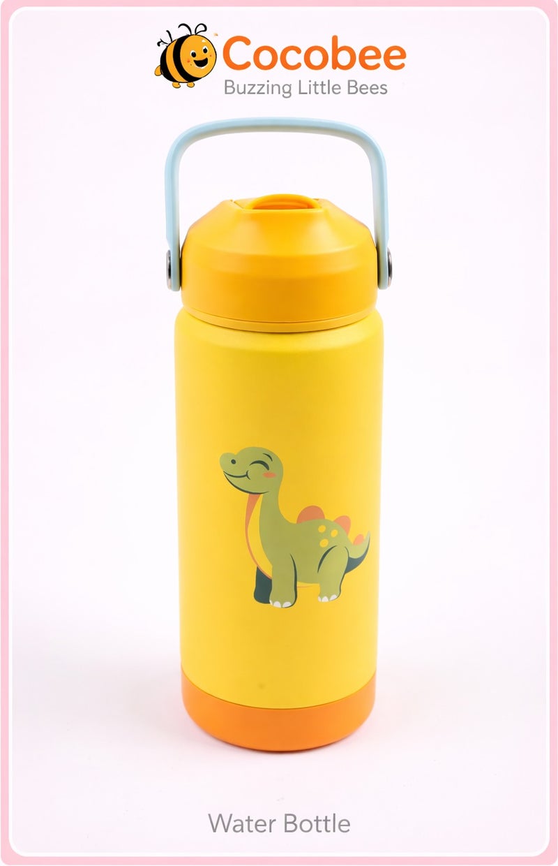 Cocobee Insulated Stainless Steel Water Bottle – Leakproof, Soft Handle Grip, Odour-Free, 500ml, 3 Years+ – Yellow - Image 1
