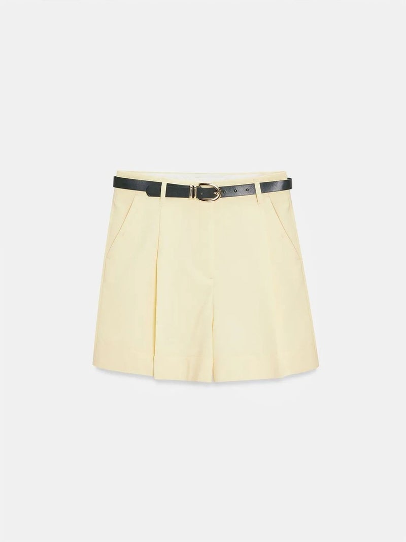 DILVIN Belted High-Waist Wide-Leg Tailored Shorts - Image 5