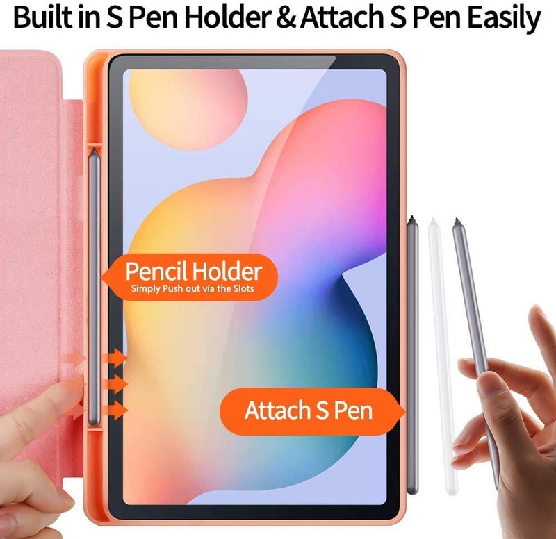 ProElite Smart Flip case Cover for Samsung Galaxy Tab S6 Lite 10.4 Inch 2024 SM-P610/P615 with S Pen Holder (Also Supports S Pen Magnetic Attachment), Rose Gold - Image 2