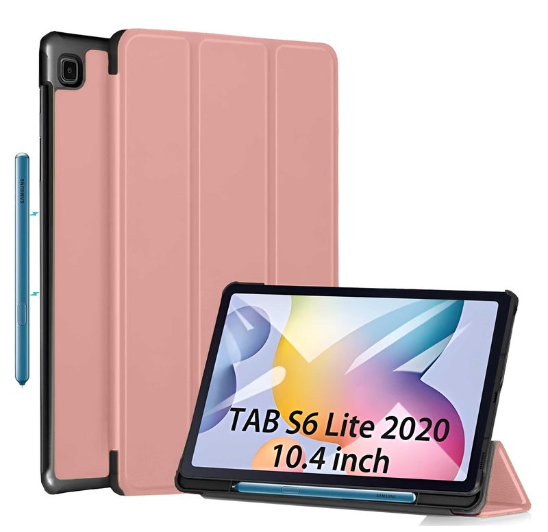 ProElite Smart Flip case Cover for Samsung Galaxy Tab S6 Lite 10.4 Inch 2024 SM-P610/P615 with S Pen Holder (Also Supports S Pen Magnetic Attachment), Rose Gold - Image 1