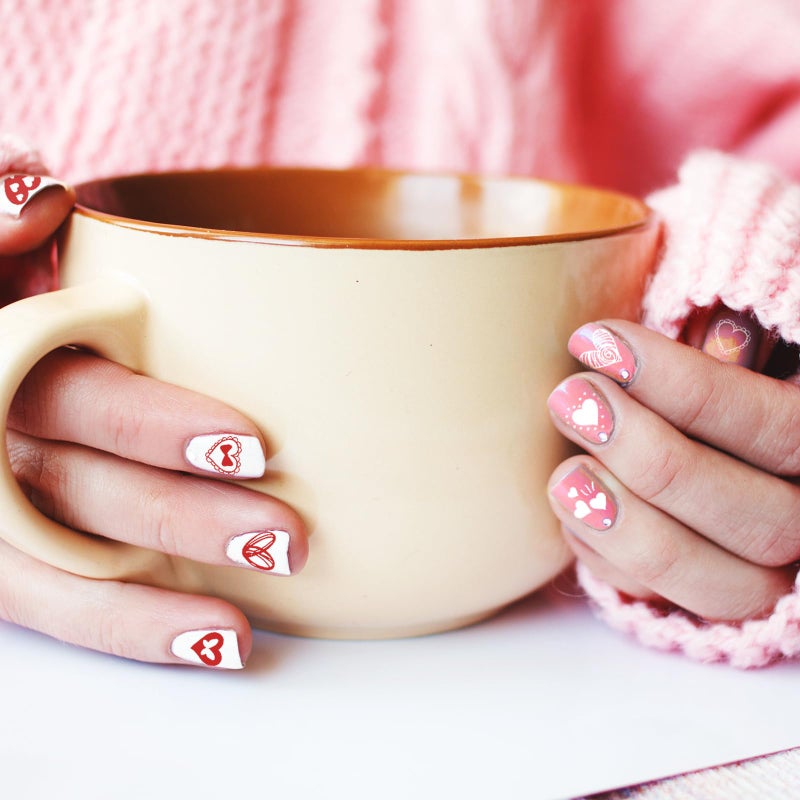 12 Pieces Valentine's Day Nail Art Stamping Plate Kit Love Kiss Heart Rose Pattern Stamp Templates Romantic Nail Art Plates for Wedding Anniversary DIY Print Manicure Salon - Image 5