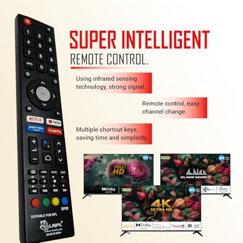 LRIPL Original Replacement Remote Control for BPL Smart LED TV, Android 4K UHD Television with Netflix, Prime Video, YouTube, Google Play Keys Remote No. 1167 -(BPL Non Voice) - Image 3