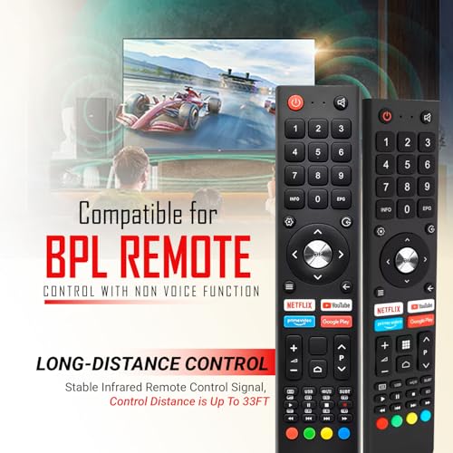 LRIPL Original Replacement Remote Control for BPL Smart LED TV, Android 4K UHD Television with Netflix, Prime Video, YouTube, Google Play Keys Remote No. 1167 -(BPL Non Voice) - Image 2