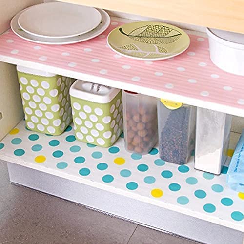 Dkriva Kitchen Shelf Mats Roll Sheets for Cupboard Shelves Antibacterial Cabinet Plastic Foam Household Wardrobe Drawer Pad Waterproof NonSlip Paper Roll 30 300 Multicolor 1 Pcs - Image 4