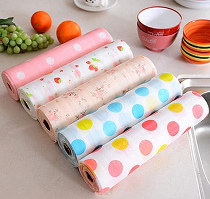 Dkriva Kitchen Shelf Mats Roll Sheets for Cupboard Shelves Antibacterial Cabinet Plastic Foam Household Wardrobe Drawer Pad Waterproof NonSlip Paper Roll 30 300 Multicolor 1 Pcs - Image 1