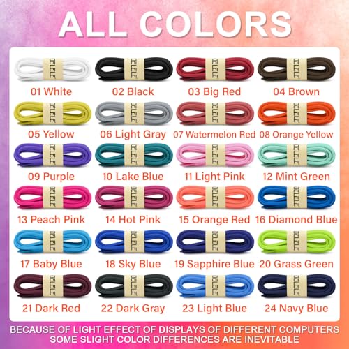 DELELE Oval Athletic Shoelaces Half Round Shoe Laces Navy Blue 2 Pair 47.24" - Image 3