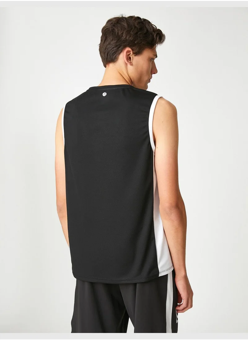 كوتون Varsity Tank Top Printed Crew Neck
