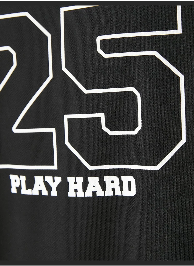 كوتون Varsity Tank Top Printed Crew Neck