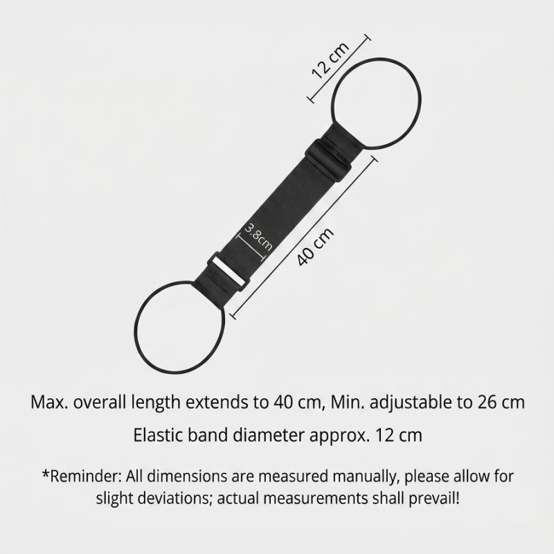 Luggage Connector Strap Adjustable Suitcase Belt 10 To 15.7 Inches Hands-Free Transport - Integrated Pocket For Travel Essentials Black 40 Cm Elastic Core For Airports - Image 2